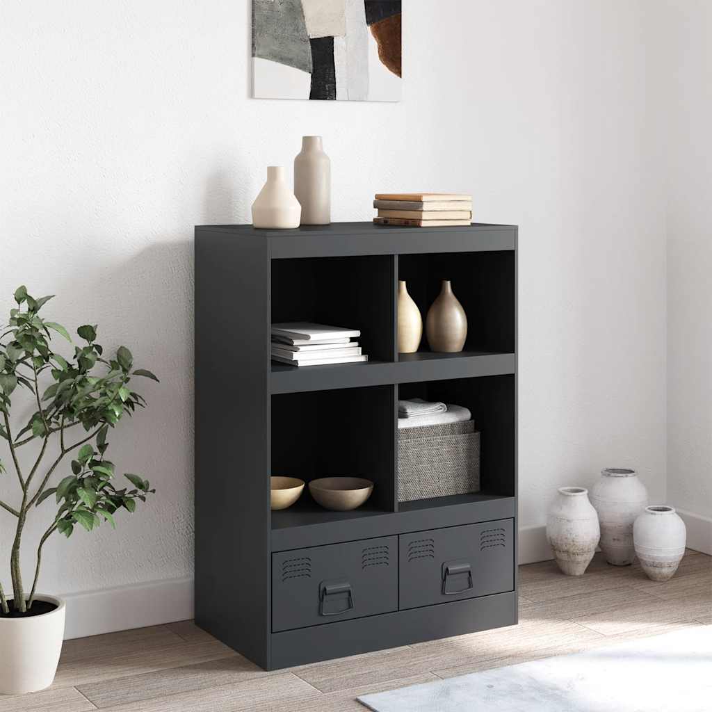 Visoka komoda antracit 67 x 39 x 95 cm čelična