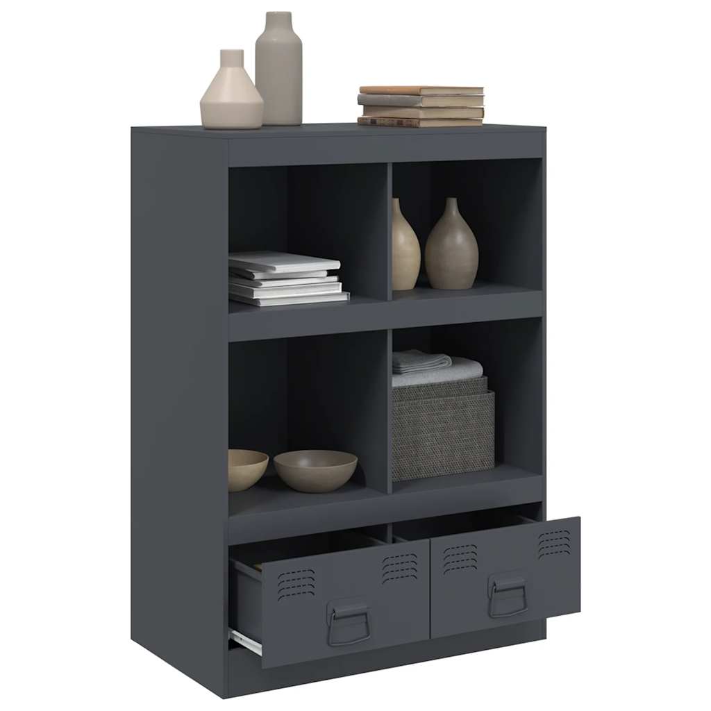 Visoka komoda antracit 67 x 39 x 95 cm čelična