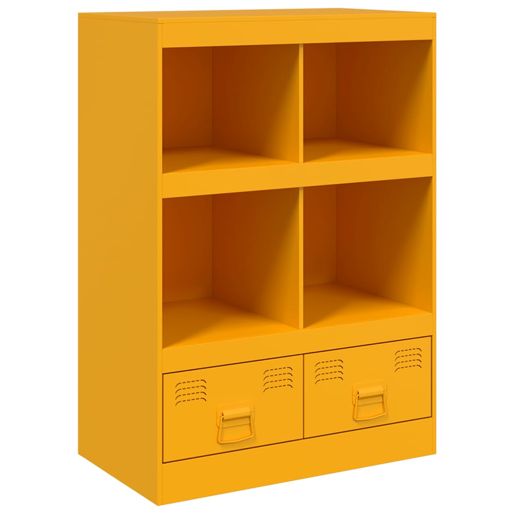 Visoka komoda boja senfa 67 x 39 x 95 cm čelični