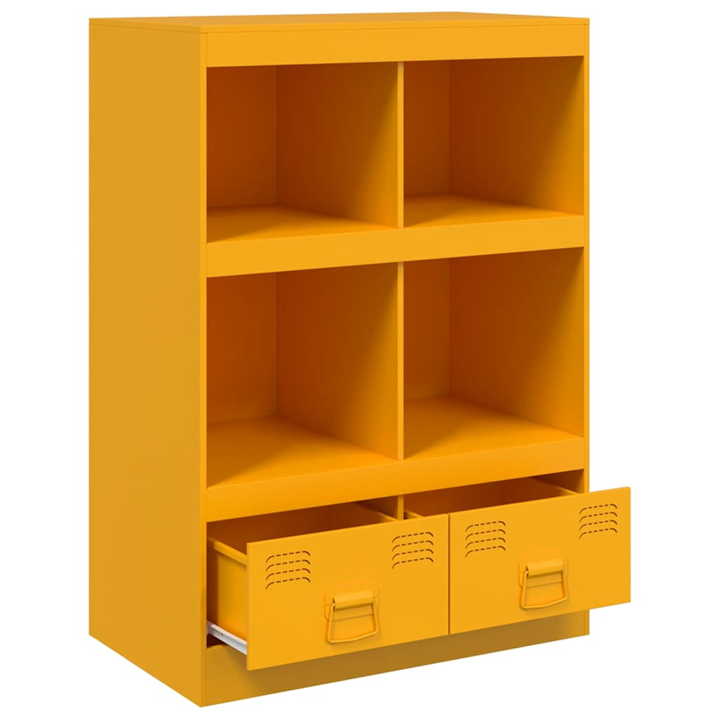 Visoka komoda boja senfa 67 x 39 x 95 cm čelični