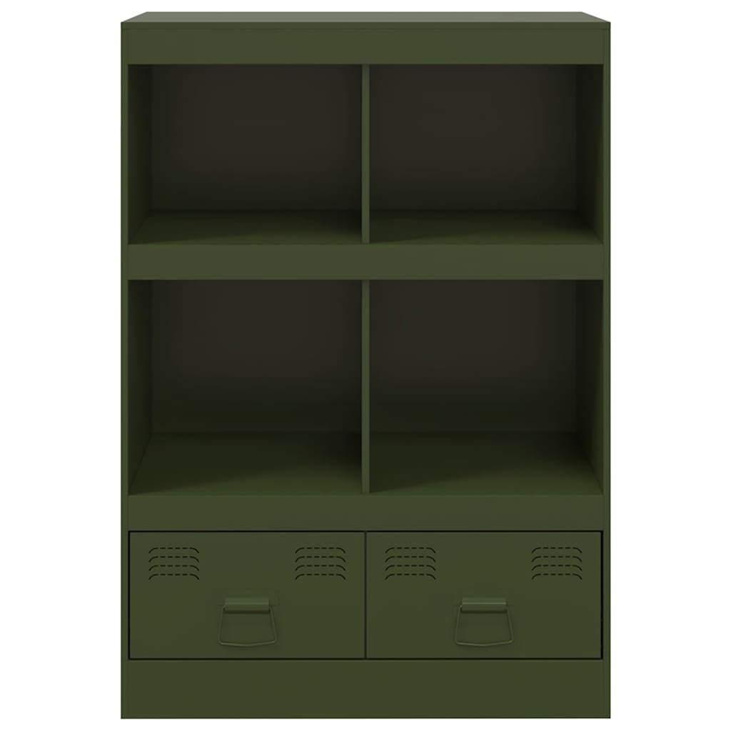 Visoka komoda maslinastozeleni 67 x 39 x 95 cm čelična