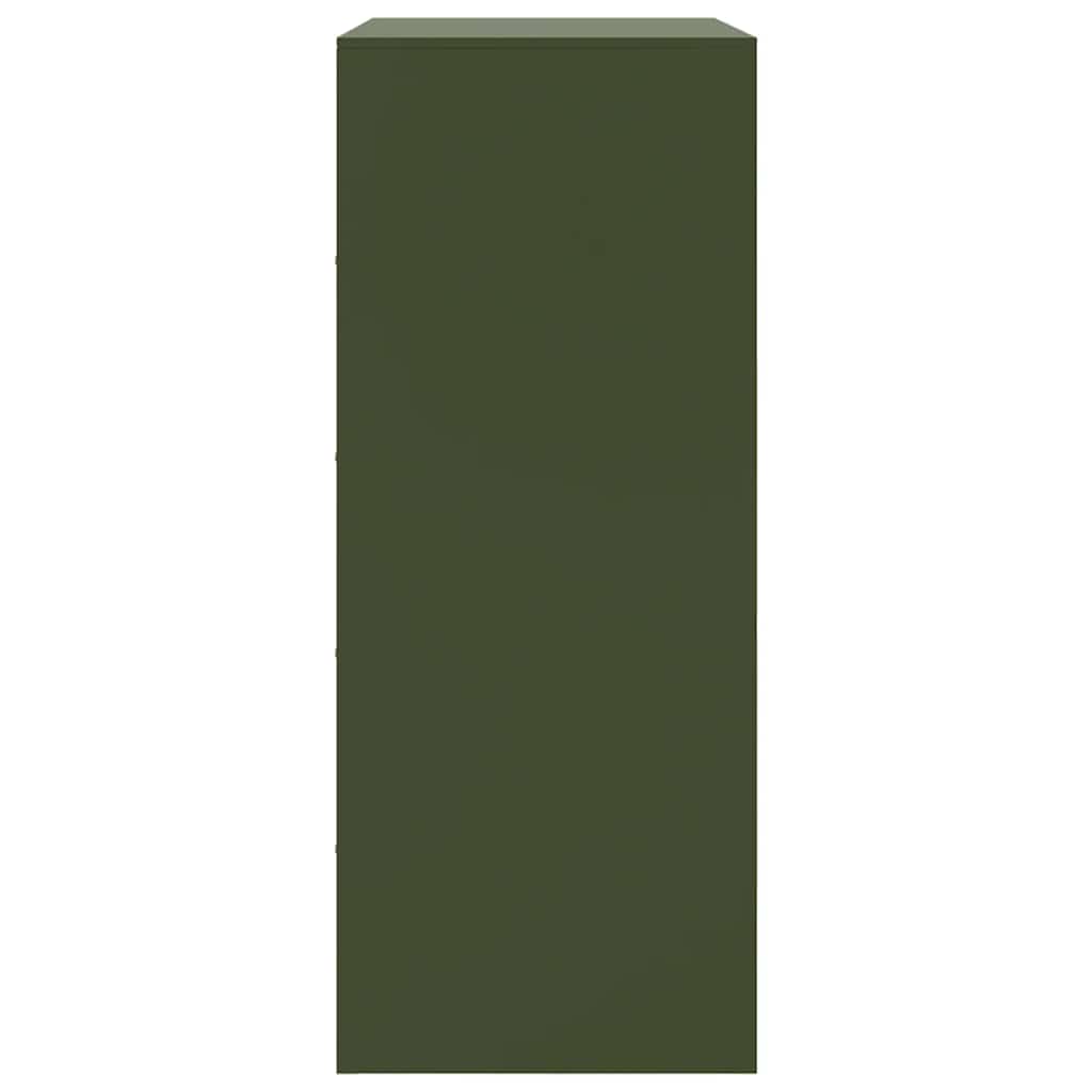 Visoka komoda maslinastozeleni 67 x 39 x 95 cm čelična