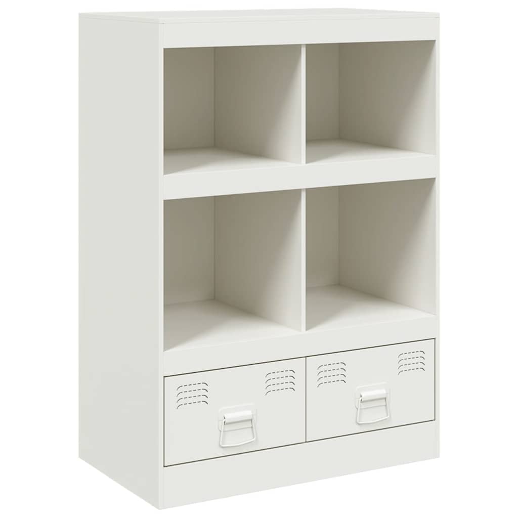 Visoka komoda bijela 67 x 39 x 95 cm čelična