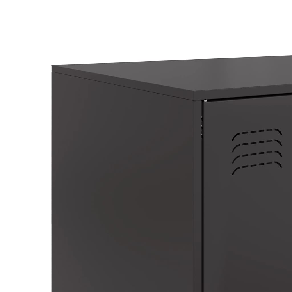 Visoka komoda crna 67 x 39 x 95 cm čelična