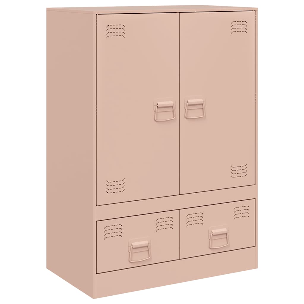 Visoka komoda ružičasta 67 x 39 x 95 cm čelična