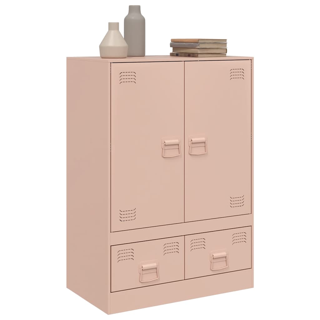 Visoka komoda ružičasta 67 x 39 x 95 cm čelična