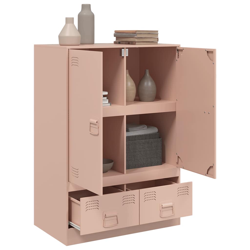 Visoka komoda ružičasta 67 x 39 x 95 cm čelična