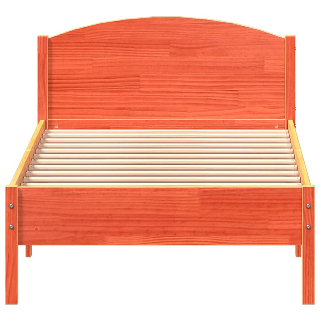 Okvir kreveta bez madraca voštano smeđi 90 x 200 cm od borovine