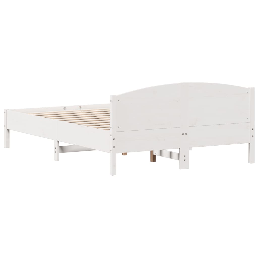 Okvir kreveta bez madraca bijeli 150x200 cm od masivne borovine