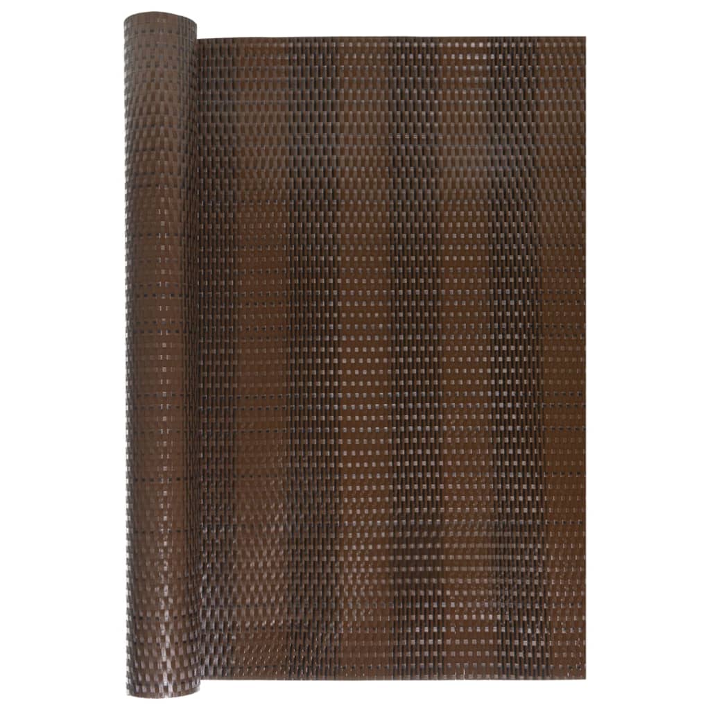 Balkonski zaslon smeđi i crni 600 x 90 cm od poliratana