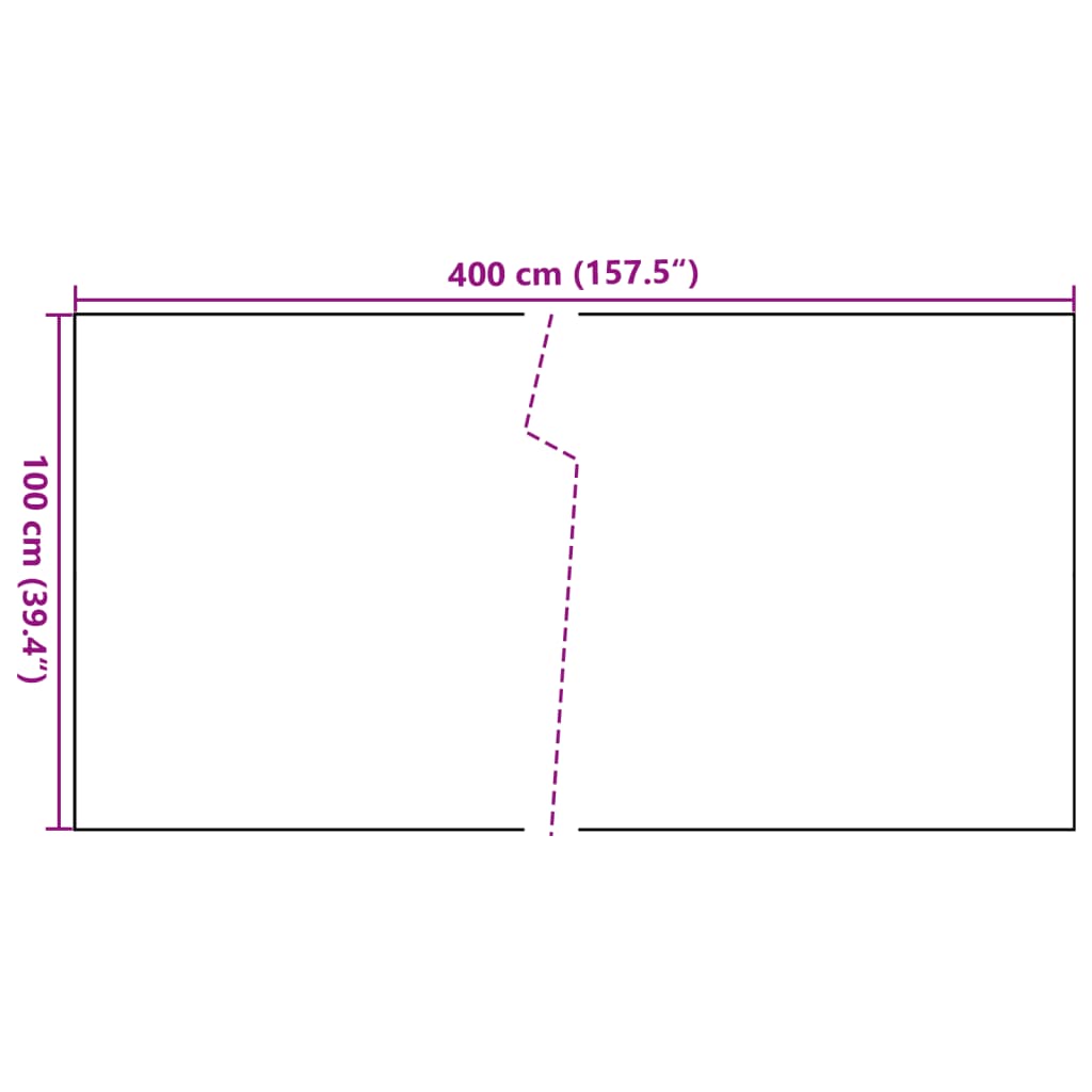 Balkonski zaslon crni 400 x 100 cm od poliratana
