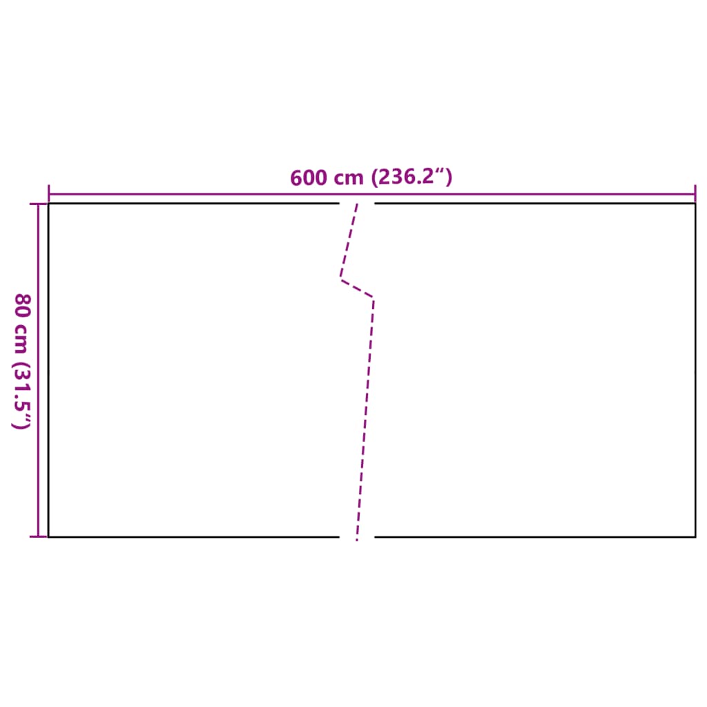 Balkonski zaslon crni 600 x 80 cm od poliratana