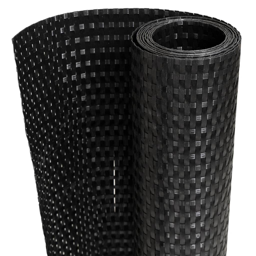 Balkonski zaslon crni 600 x 90 cm od poliratana