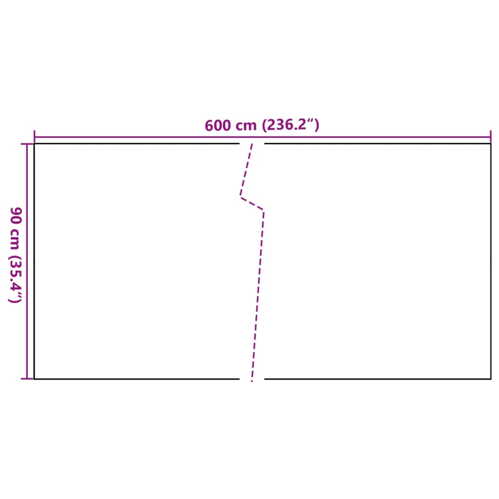 Balkonski zaslon crni 600 x 90 cm od poliratana