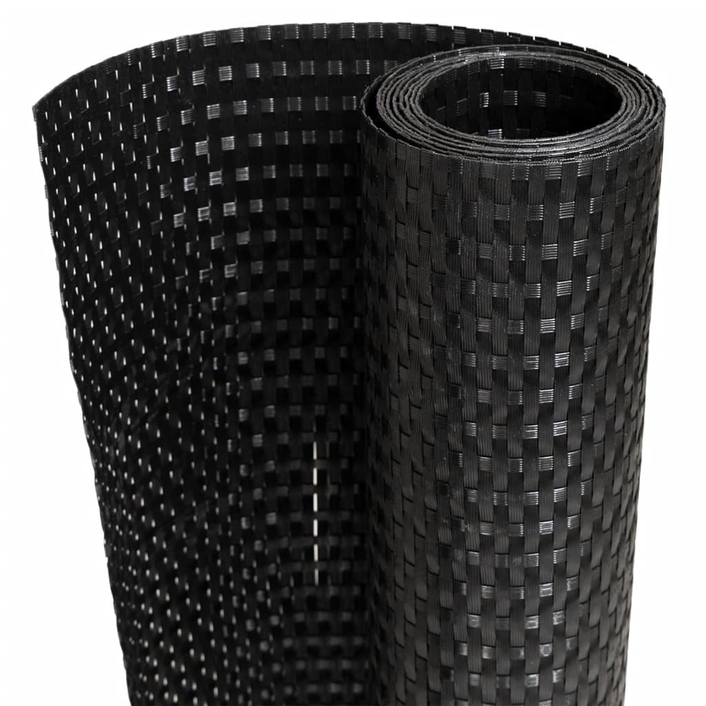Balkonski zasloni 10 kom crni 255 x 19 cm od poliratana