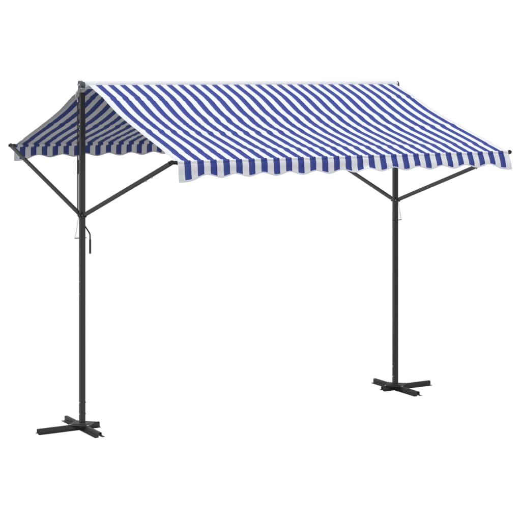 Samostojeća tenda plavo-bijela 300 x 300 cm od tkanine i čelika