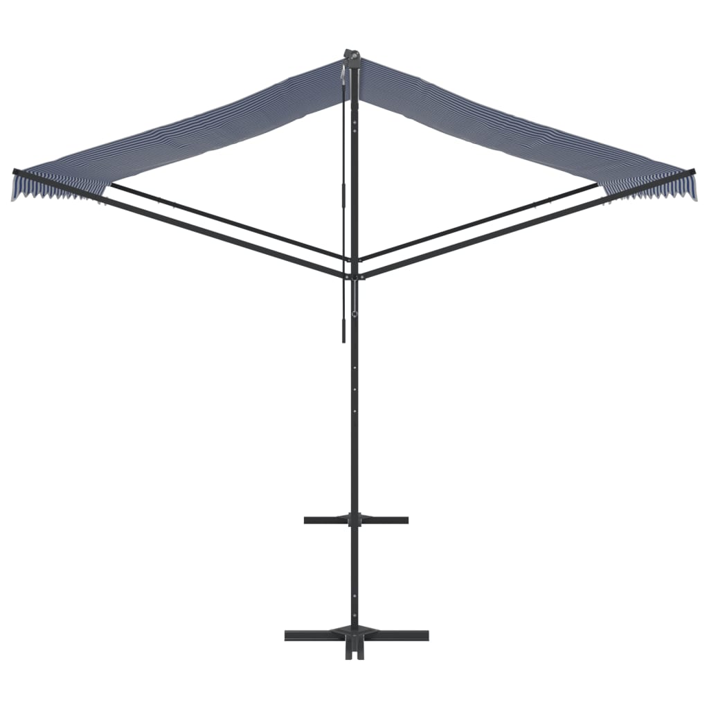Samostojeća tenda plavo-bijela 300 x 300 cm od tkanine i čelika
