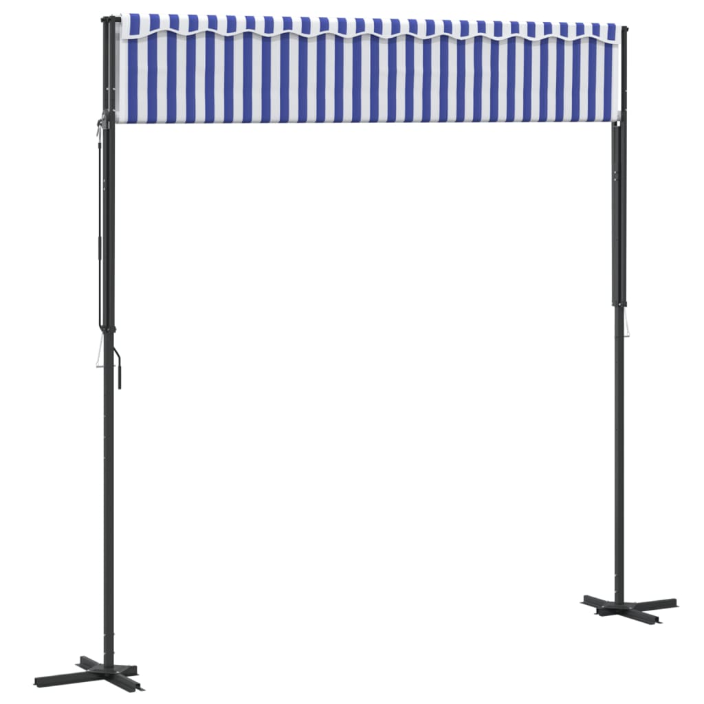 Samostojeća tenda plavo-bijela 300 x 300 cm od tkanine i čelika