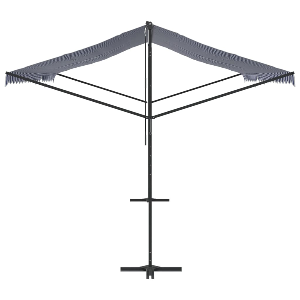 Samostojeća tenda plavo-bijela 500 x 300 cm od tkanine i čelika