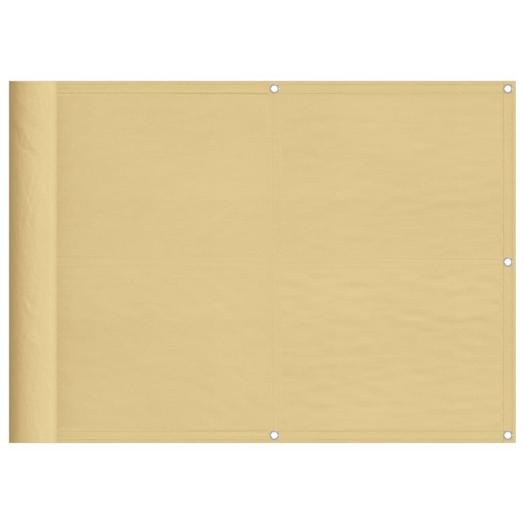 Balkonski zaslon boja pijeska 75x400 cm 100 % poliester Oxford