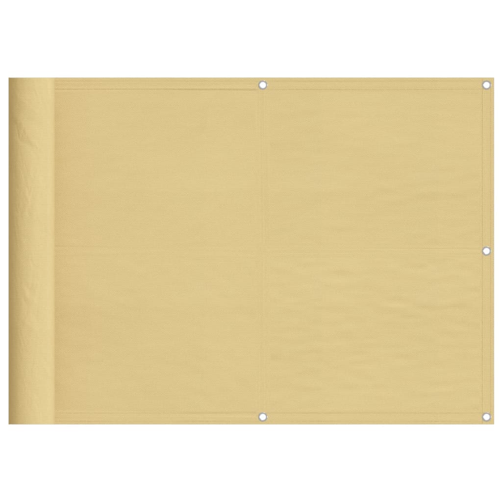 Balkonski zaslon boja pijeska 75x1000 cm 100 % poliester Oxford