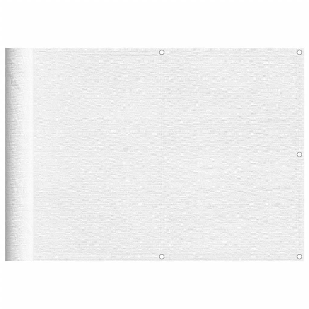 Balkonski zaslon bijeli 75x1000 cm 100 % poliester Oxford