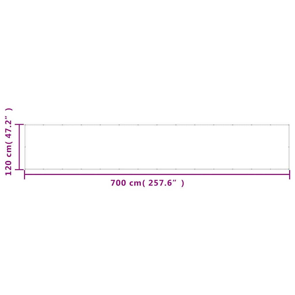 Balkonski zaslon krem 120x700 cm 100 % poliester Oxford