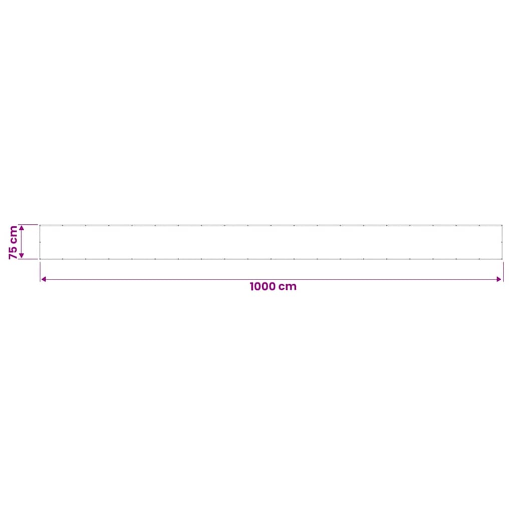 Balkonski zaslon crni 75x1000 cm 100 % poliester Oxford