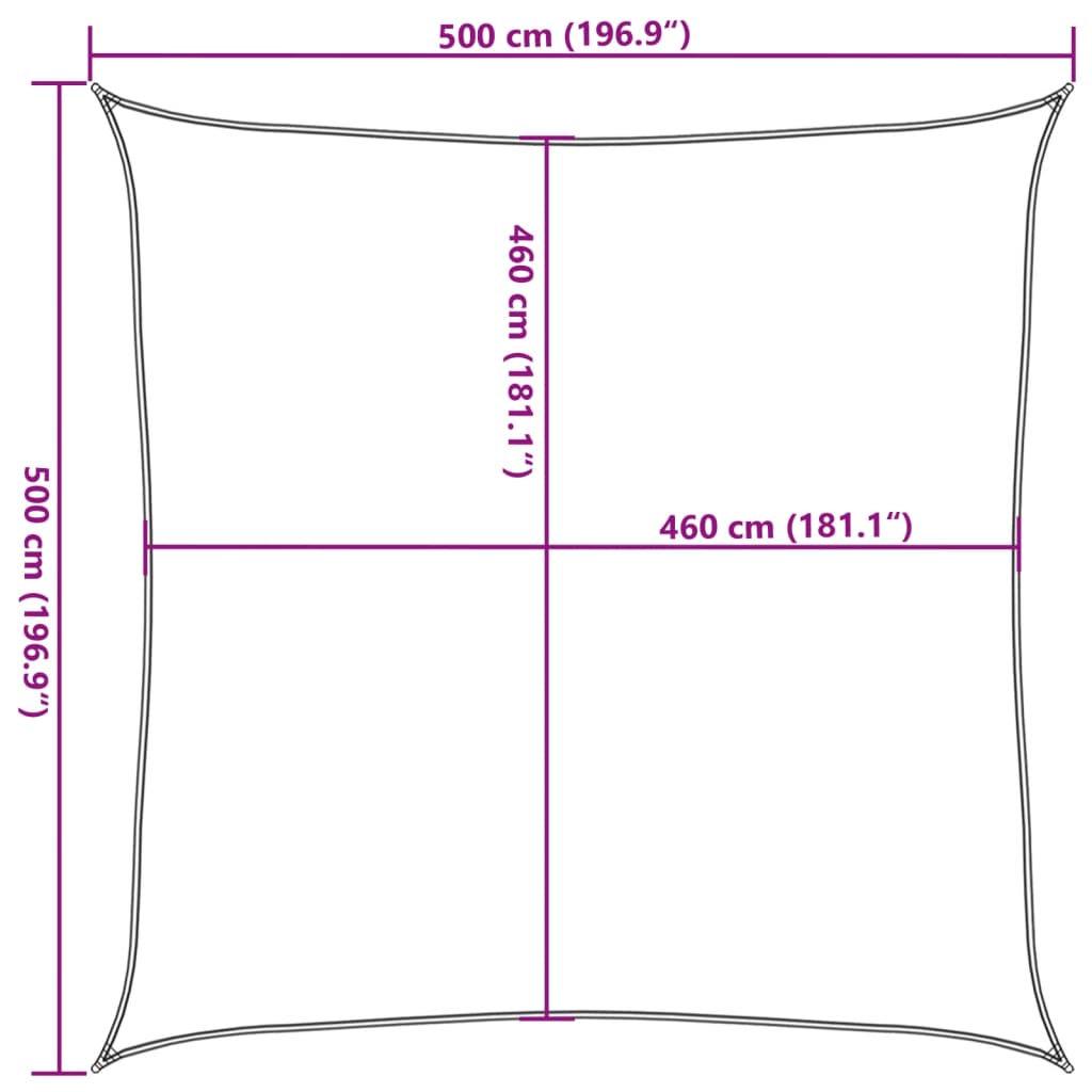 Jedro protiv sunca boje pijeska 5x5 m 100 % poliester Oxford