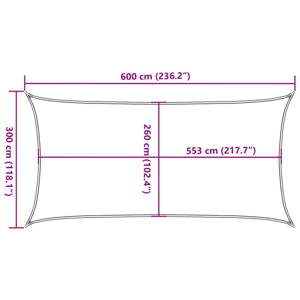 Jedro protiv sunca svjetlosivo 6x3 m od 100% poliestera Oxford