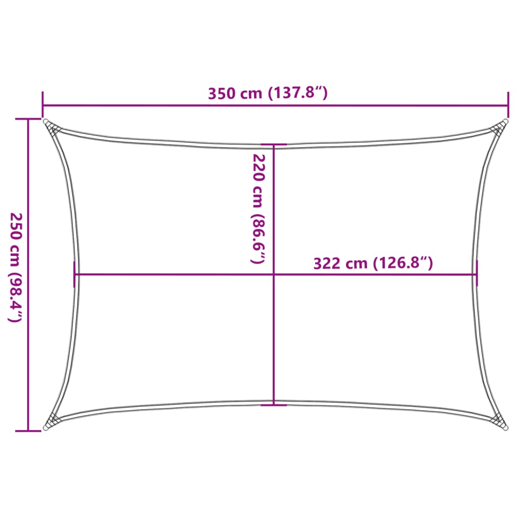 Jedro protiv sunca boje pijeska 3,5x2,5 m poliester Oxford