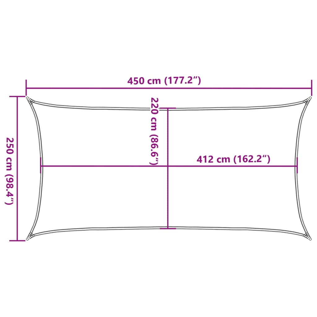 Jedro protiv sunca boje pijeska 4,5x2,5 m poliester Oxford