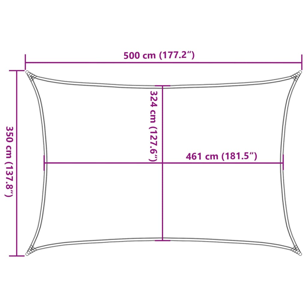Jedro protiv sunca boje pijeska 5x3,5 m 100 % poliester Oxford