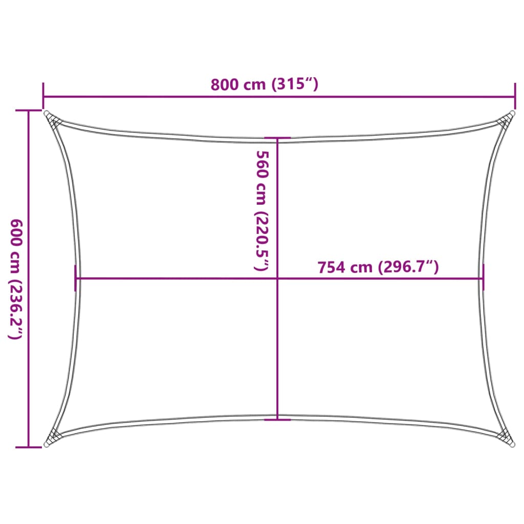 Jedro protiv sunca boje pijeska 8x6 m 100 % poliester Oxford