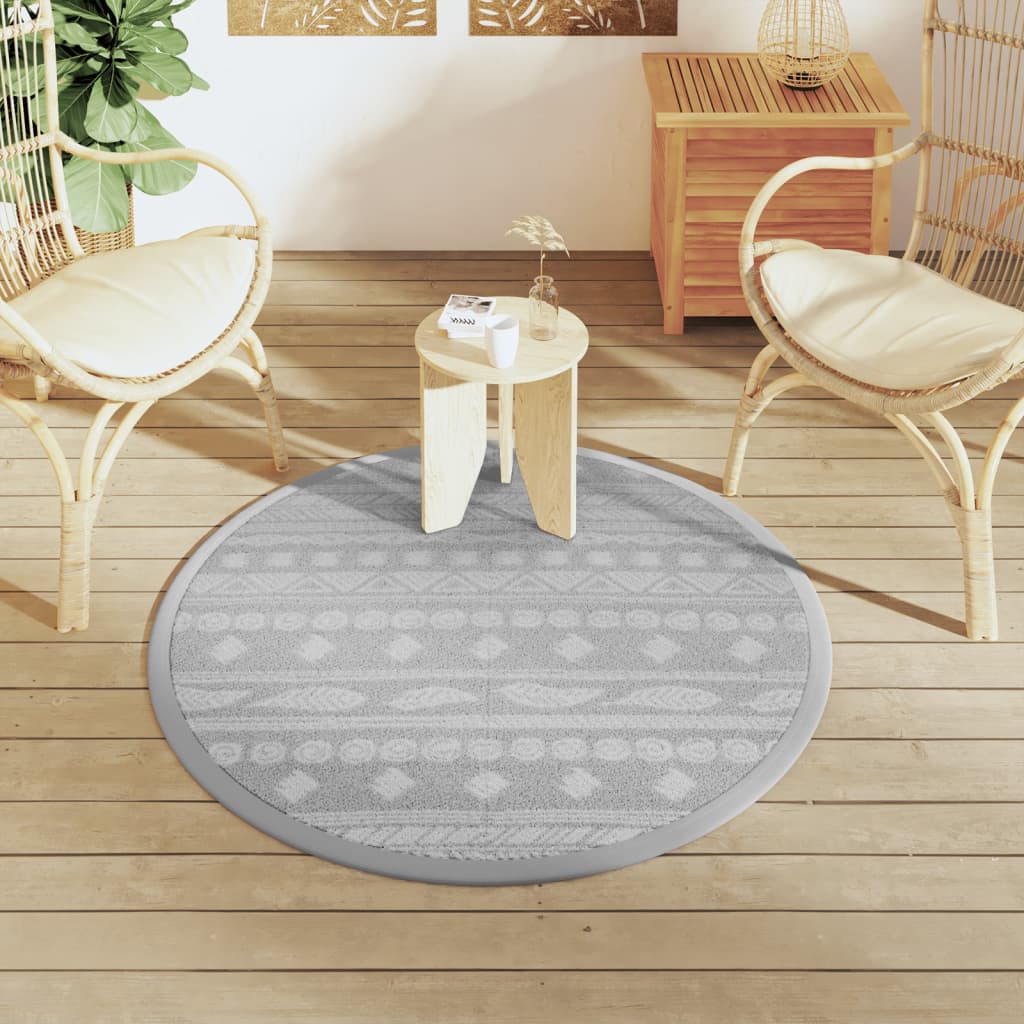 Vanjski tepih ARAKIL sivi Ø120 cm PP