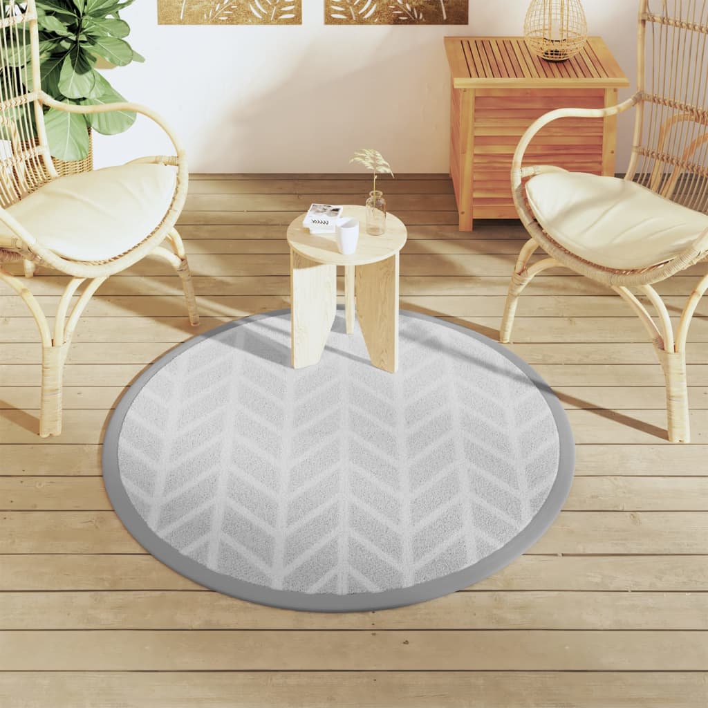 Vanjski tepih ARAKIL sivi Ø120 cm PP