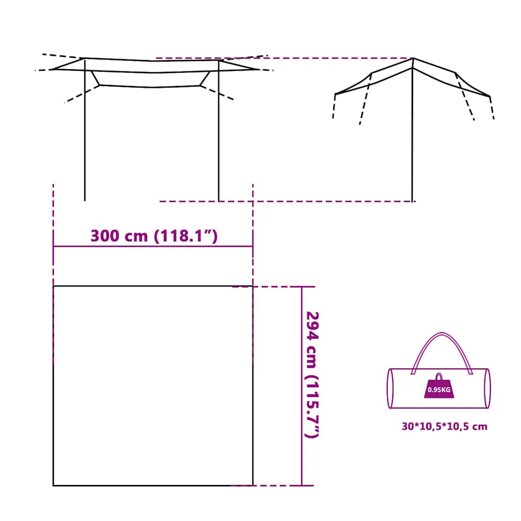 Cerada za kampiranje plava 300 x 294 cm vodootporna