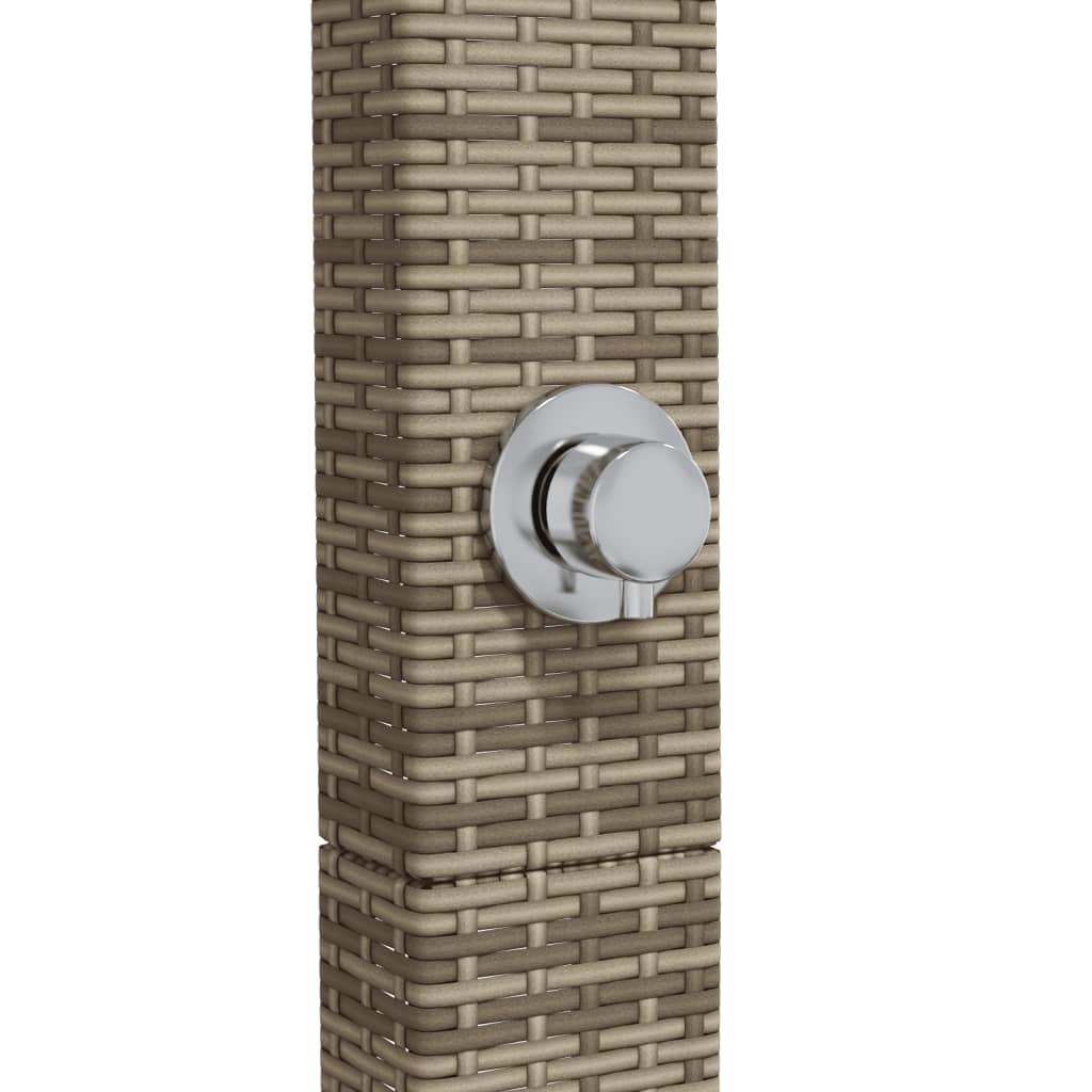 Vanjski tuš sivi 50x55x224 cm od poliratana i bagremovog drva