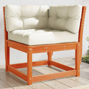 Kutna vrtna sofa s jastucima voštano smeđa 73x73x78 cm borovina