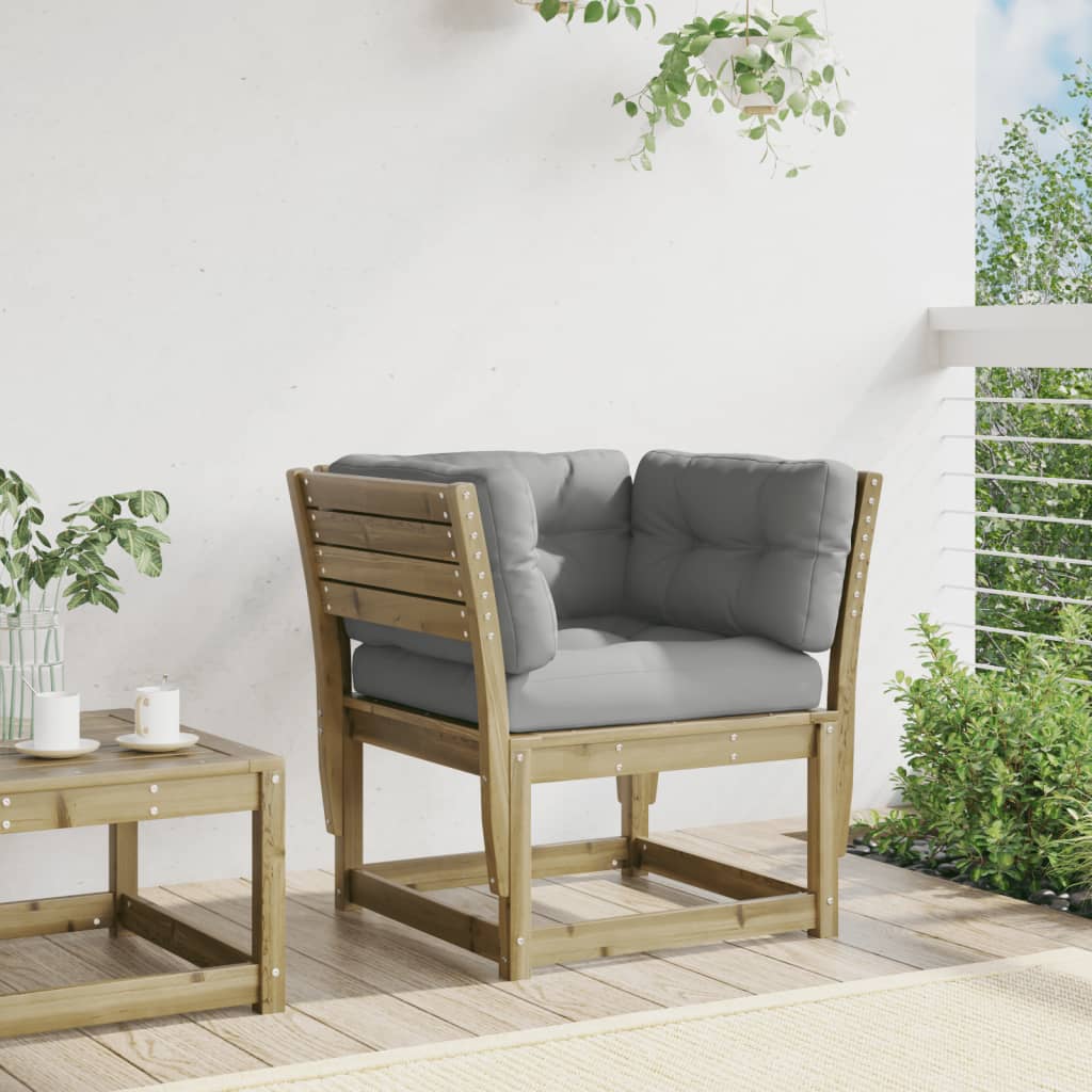 Vrtna sofa od impregnirane borovine s naslonima i jastucima