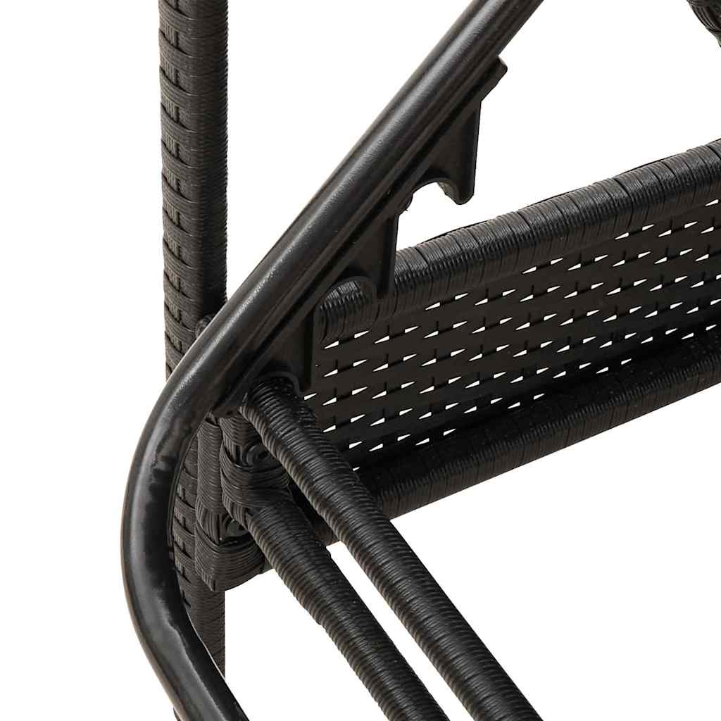 | Ležaljka | s jastukom 1-osoba Crna 63 x 200 x 81 cm poliratan