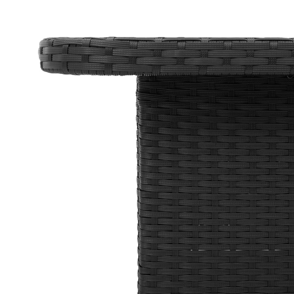 Vrtni stol crni 80 x 80 x 71 cm od poliratana i bagremovog drva