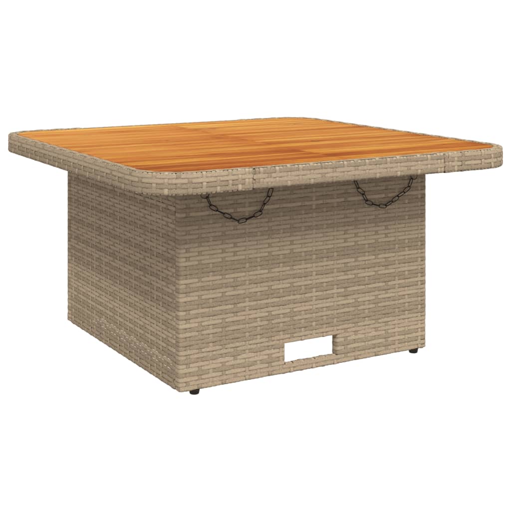 Vrtni stol bež 80 x 80 x 71 cm od poliratana i drva bagrema