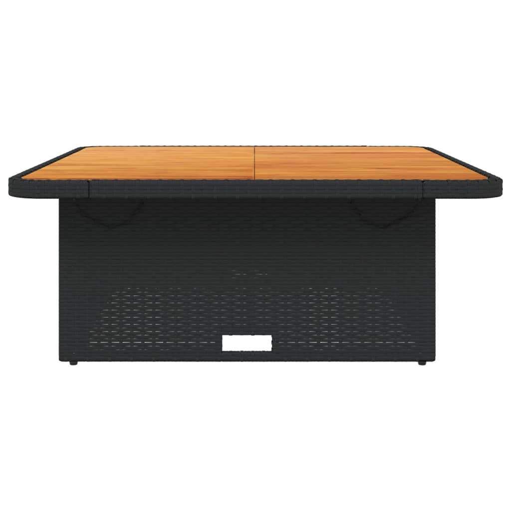 Vrtni stol crni 110 x 110 x 71 cm poliratan i bagremovo drvo