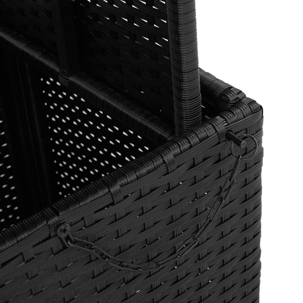 Vrtni stol crni 110 x 110 x 71 cm poliratan i bagremovo drvo