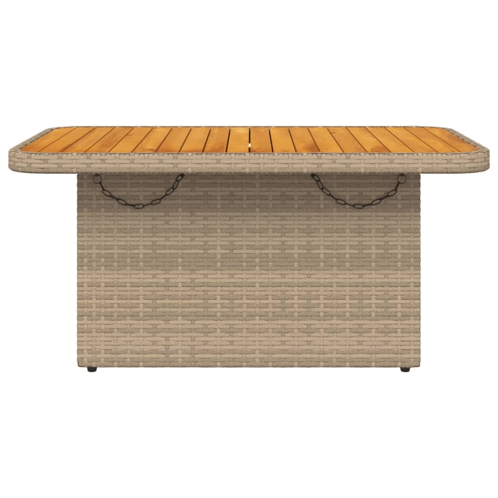 Vrtni stol bež 90x55x71 cm od poliratana i bagremovog drva