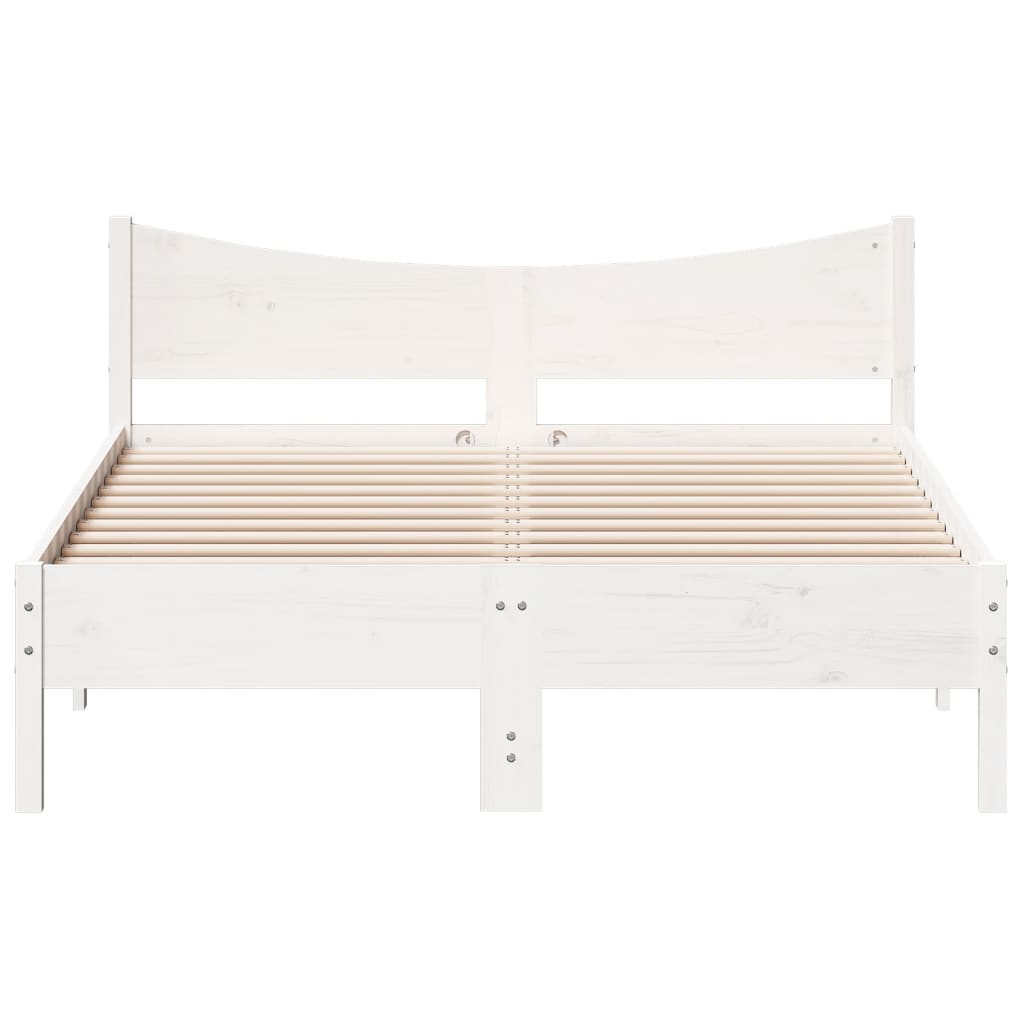 Okvir kreveta bez madraca bijeli 120 x 200 cm masivna borovina