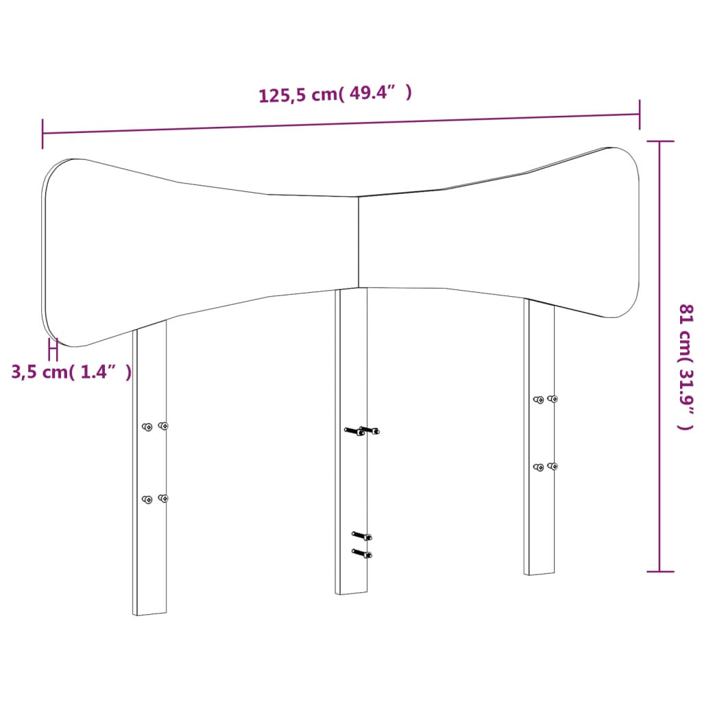 Uzglavlje 120 cm od masivne borovine