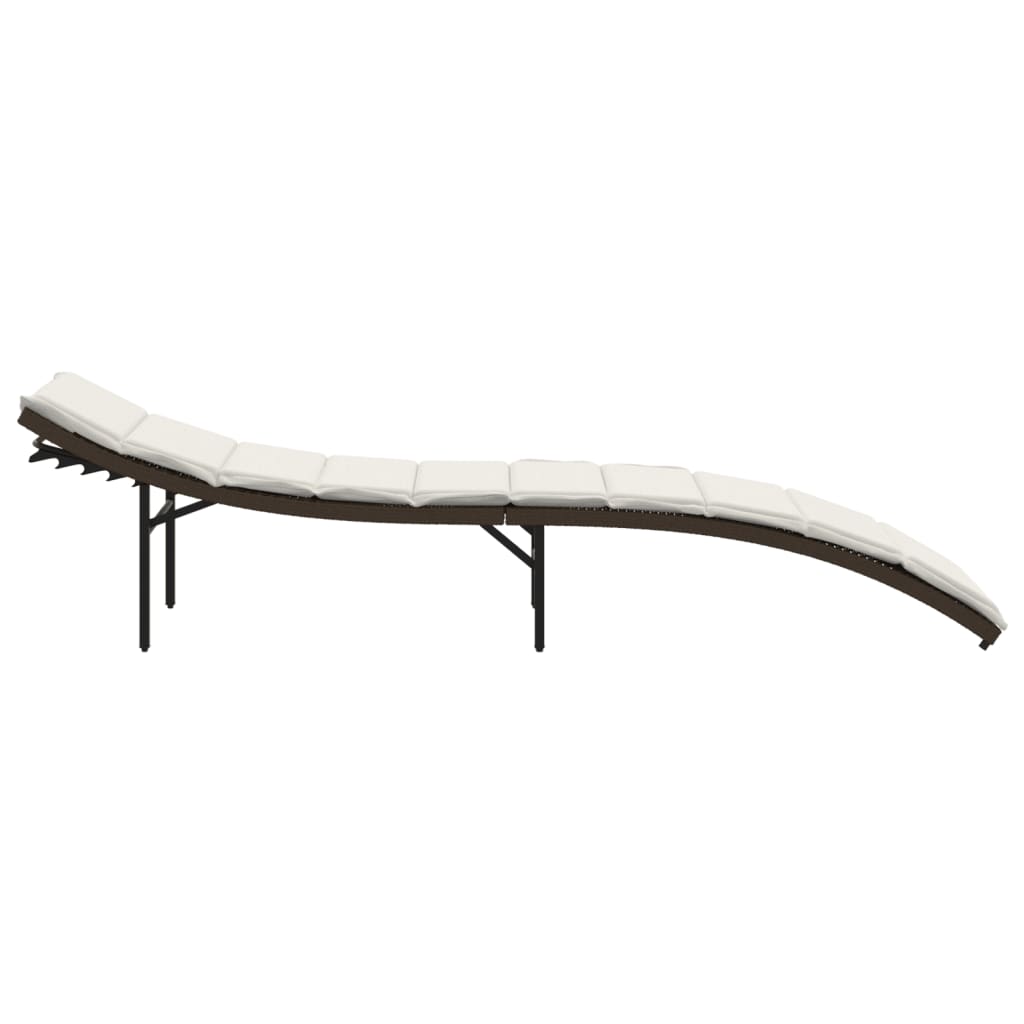 Ležaljka za sunčanje s jastukom smeđa 55x199x50 cm poliratan