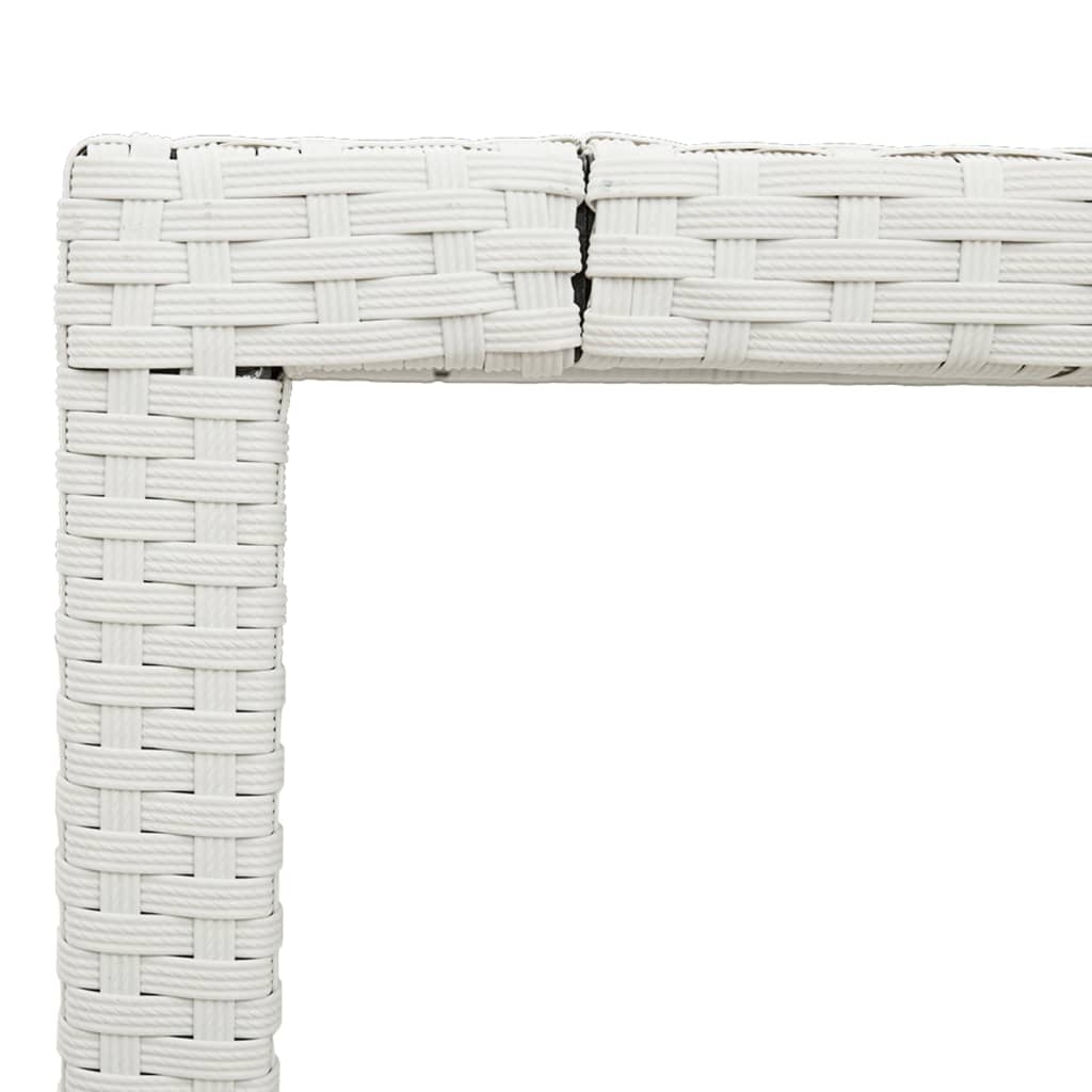 Vrtni stol sa staklenom pločom bijeli 150x90x75 cm poliratan